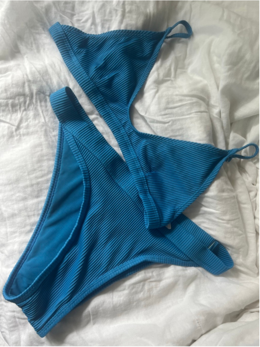 Women's Prima Swim Blue Ribbed Bikini Set XXL